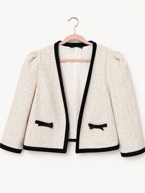 Atmosphere Cream, Gold and Black Accent Blazer Size 12